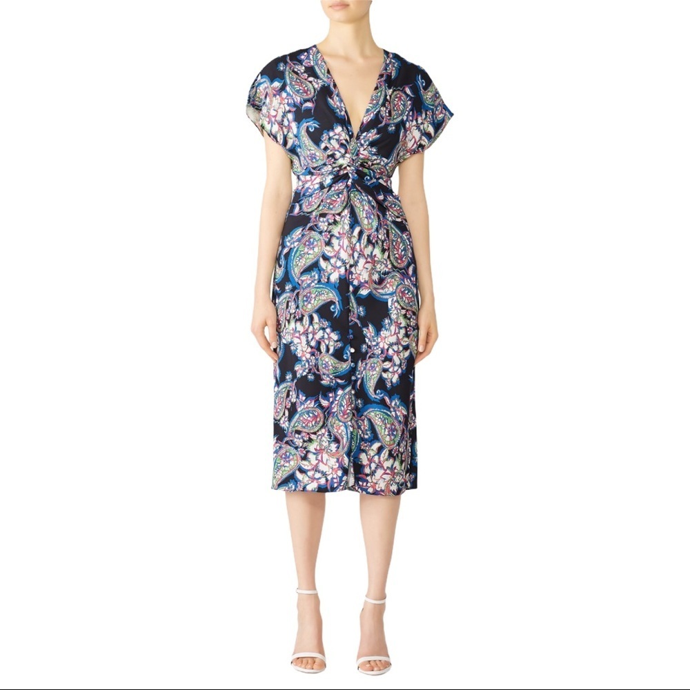 Prabal Gurung  jackie knot tie front print dress